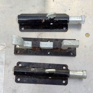 Vintage Metal Slide Bolt Latches - Black and Silver